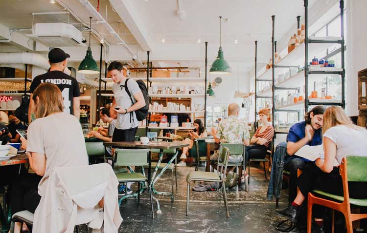 people in a cafe