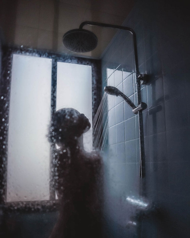 Picture shows person in shower