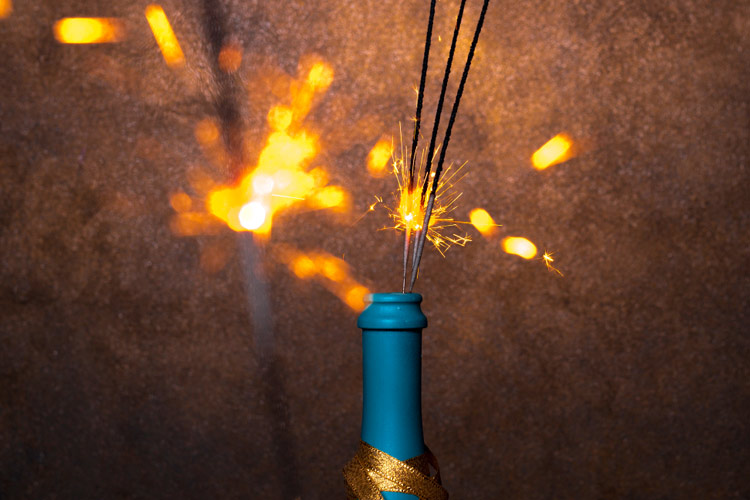 Korken knallen zu Silvester